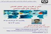سخنرانی پژوهشی آقای دکتر محمدی با عنوان تاملی بر نظریه و روش تحلیل گفتمان در پژوهش های علوم اجتماعی